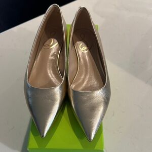 Sam Edelman Silver Pointed Toe Flats